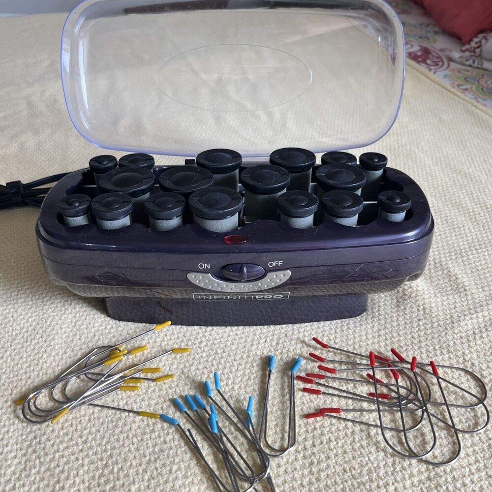Conair INFINITI PRO Hot Rollers 17 Ceramic Flocked  Rollers Curlers Clips Tested